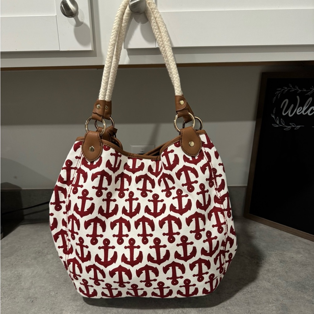 Tommy Hilfiger red anchor tote bag! Great Condition!! - Picture 2 of 14